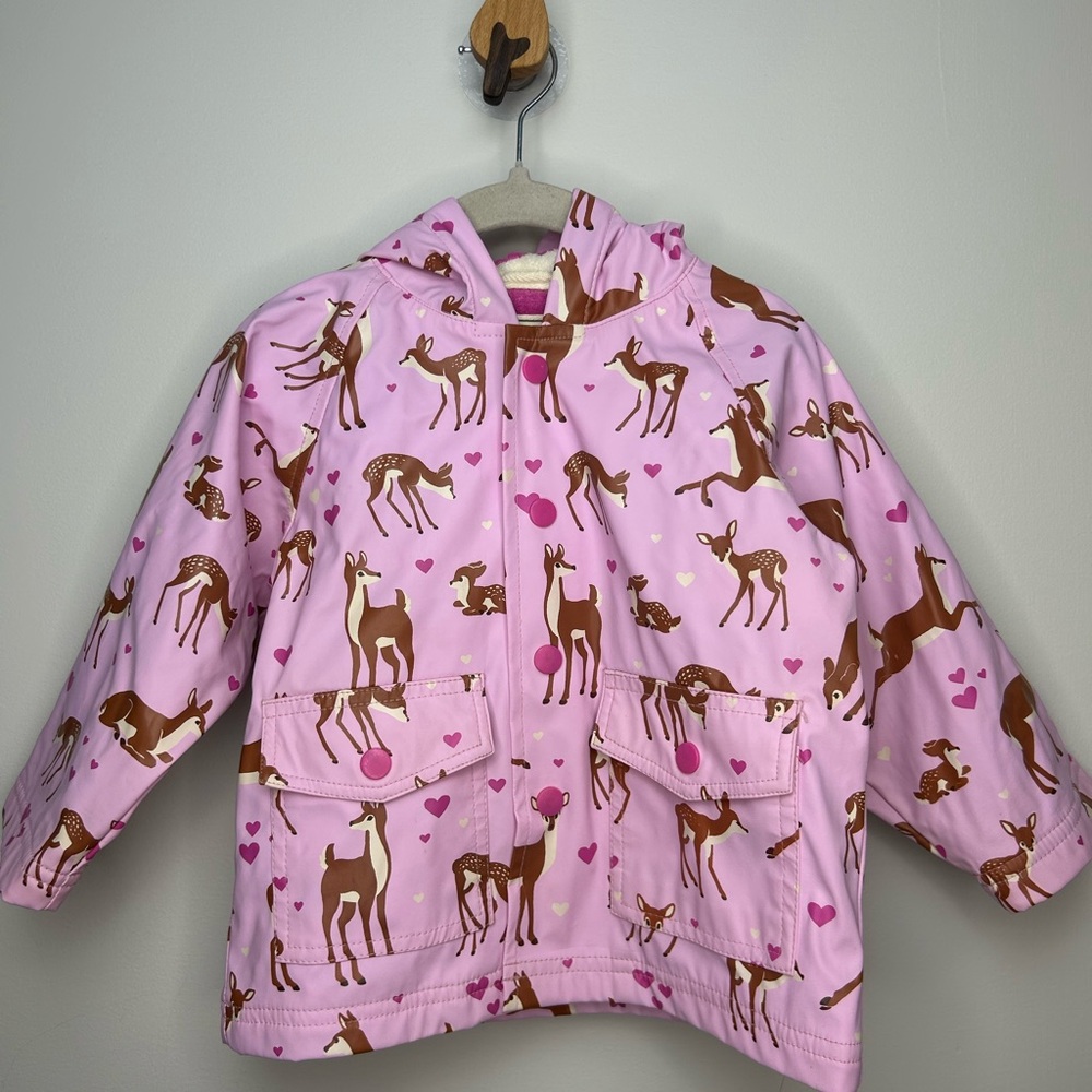 Hatley Pink Deer Print Raincoat